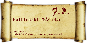 Foltinszki Márta névjegykártya